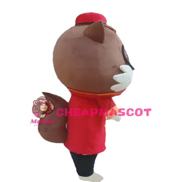 Adorable Cartoon Squirrel With Suit And Glasses Mascot Costume