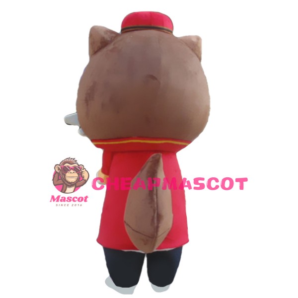 Adorable Cartoon Squirrel With Suit And Glasses Mascot Costume
