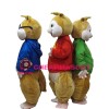 Pleasant Chipmunk Brothers With Colorful Top Mascot Costume