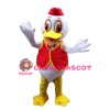 Unisex Friendly White Duck With Red Vest Mascot Costume