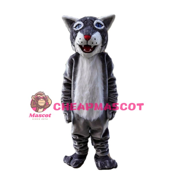 Classic Version Plush Grey & White Wolf Mascot Costume