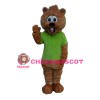 Adult Pleasant Beaver With Green Top Mascot Costume