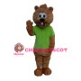 Adult Pleasant Beaver With Green Top Mascot Costume