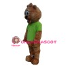 Adult Pleasant Beaver With Green Top Mascot Costume