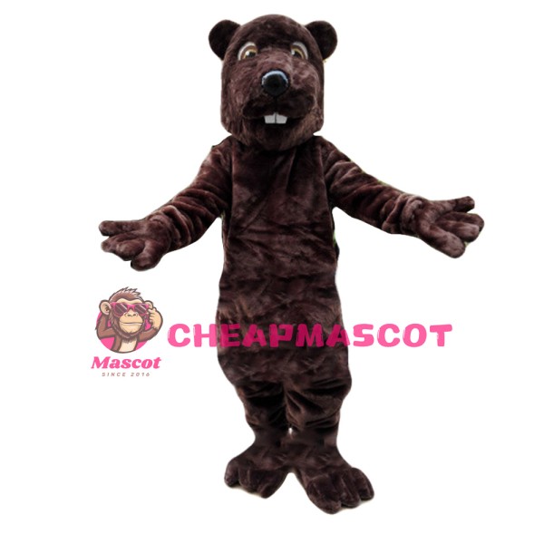 Friendly Brown Beaver Mascot Costume