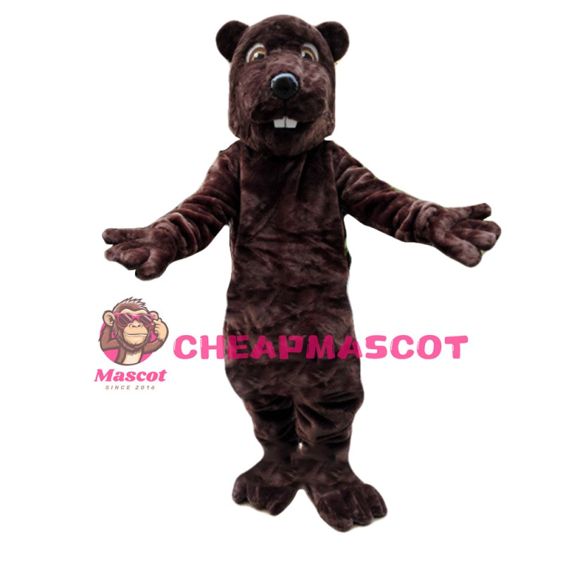 Friendly Brown Beaver Mascot Costume
