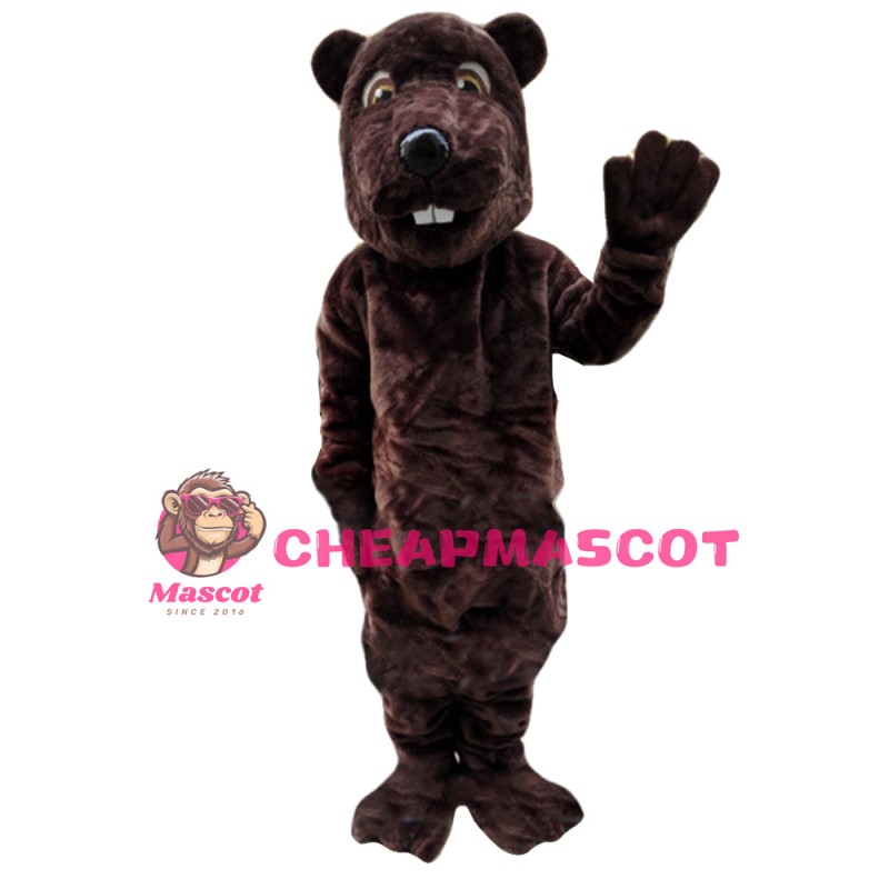 Friendly Brown Beaver Mascot Costume