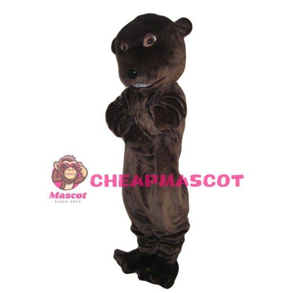 Friendly Brown Beaver Mascot Costume