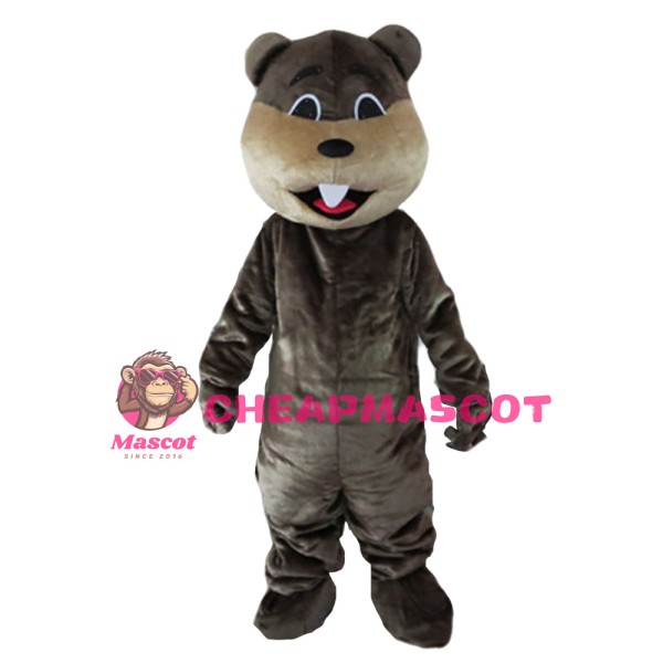 Adorable Grey Beaver Mascot Costume