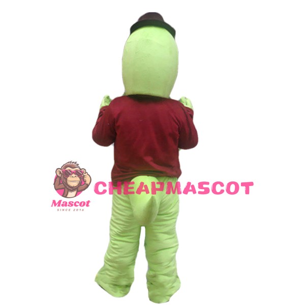 Cartoon Gentleman Crocodile With Brown Top Mascot Costume