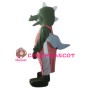 Cartoon Crocodile With Pink Suit And Wings Mascot Costume