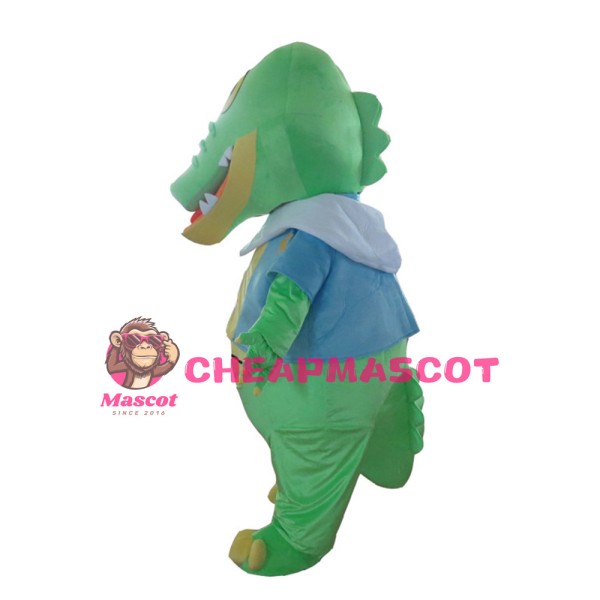 For Theme Event Cartoon Crocodile With Blue Top Mascot Costume