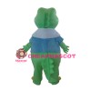 For Theme Event Cartoon Crocodile With Blue Top Mascot Costume