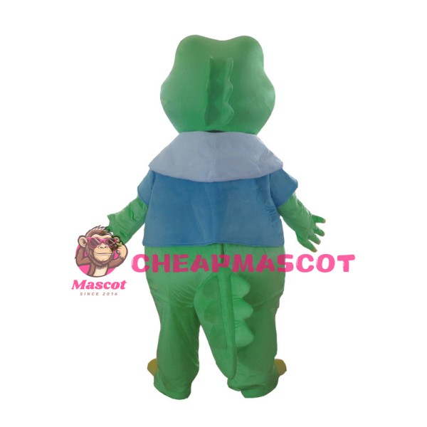 For Theme Event Cartoon Crocodile With Blue Top Mascot Costume