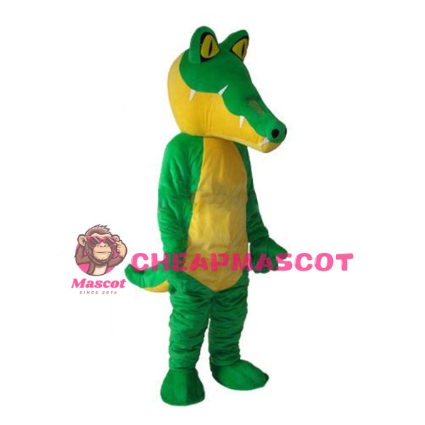 Adult Green & Yellow Crocodile Mascot Costume