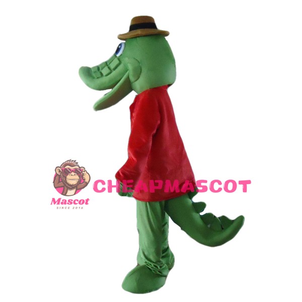 New Fancy Crocodile With Red Suit Mascot Costume
