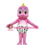 Super Cute Pink Blue Baby Dinosaur With Diaper Mascot Costume