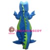 Cartoon Blue & Green Dinosaur Mascot Costume