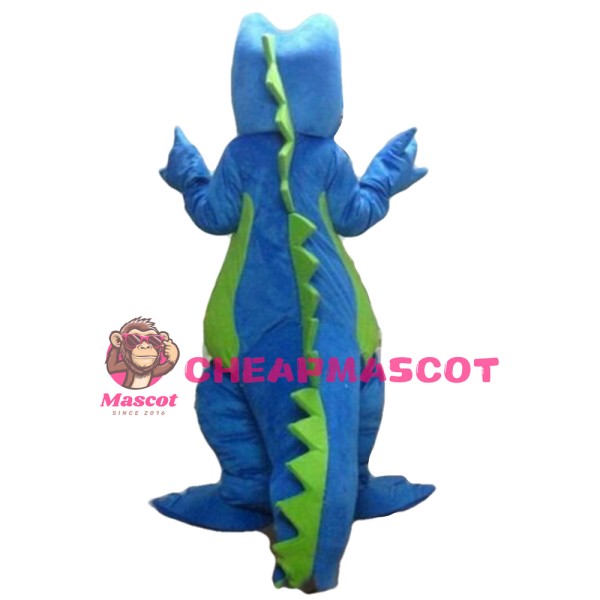 Cartoon Blue & Green Dinosaur Mascot Costume