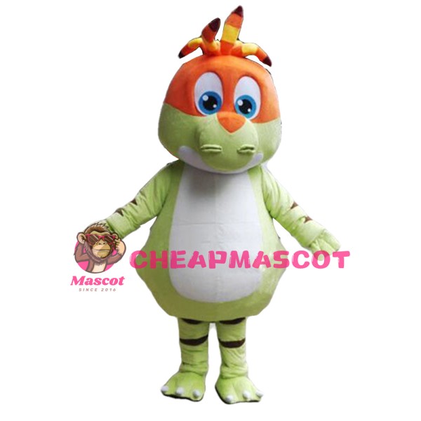 New Design Smart Light Green & Orange Baby Dinosaur Mascot Costume