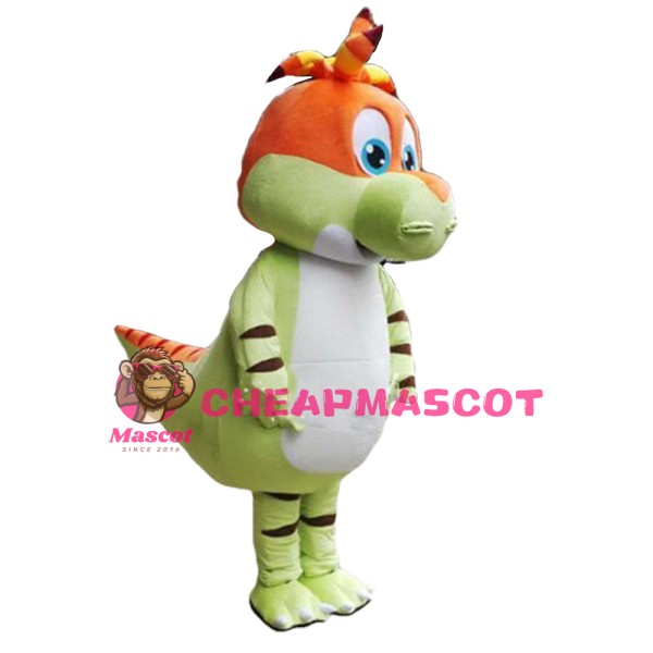 New Design Smart Light Green & Orange Baby Dinosaur Mascot Costume