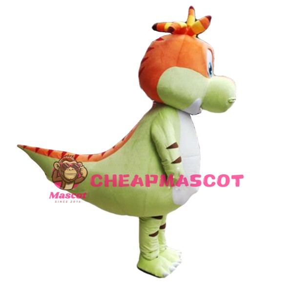 New Design Smart Light Green & Orange Baby Dinosaur Mascot Costume