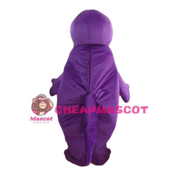 Cute Cartoon Purple & Green Dinosaur Mascot Costume