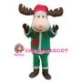 Unisex Christmas Elk With Green Suit Mascot Costume