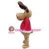 Fancy Elk With Red Top Mascot Costume For Christmas Party