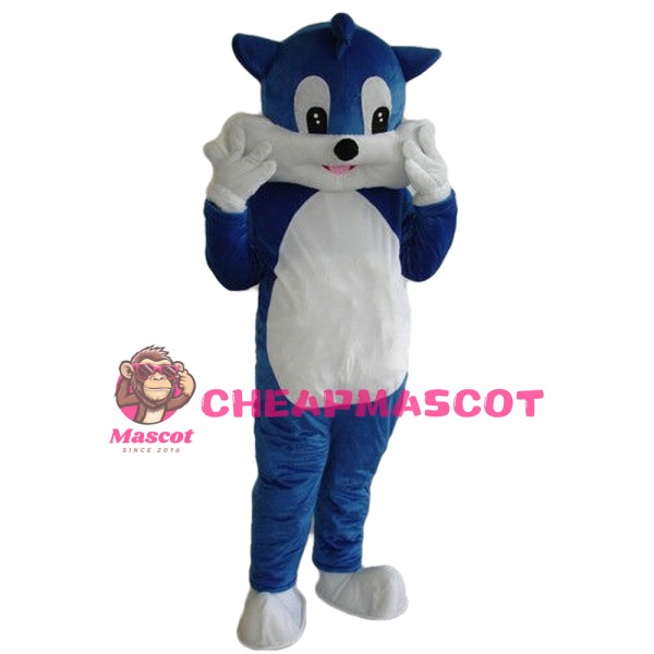 Cartoon Blue & White Cat Mascot Costume