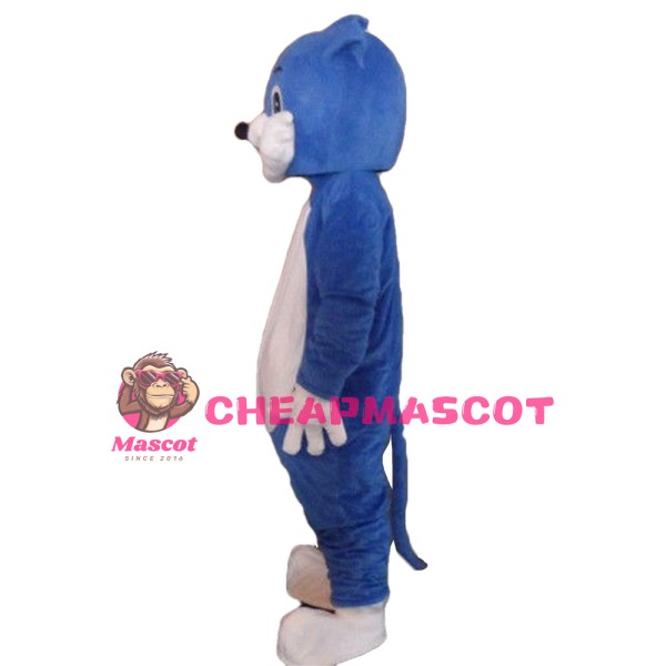 Cartoon Blue & White Cat Mascot Costume