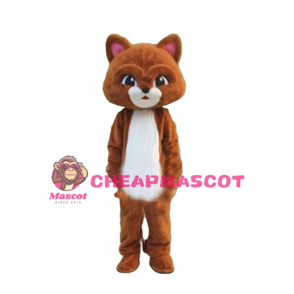 Adorable Brown Cat Mascot Costume