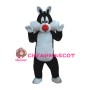 Cute Furry Black Cat Mascot Costume