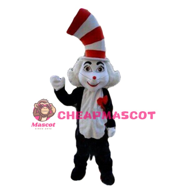 New Version Funny Cat With Tall Hat Mascot Costume