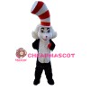 New Version Funny Cat With Tall Hat Mascot Costume