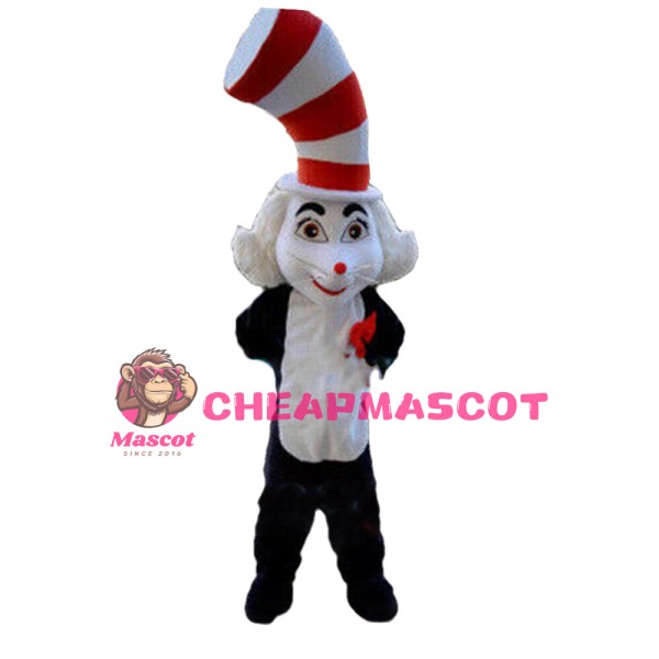 New Version Funny Cat With Tall Hat Mascot Costume