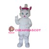 Shy White Cat Mascot Costume