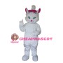 Shy White Cat Mascot Costume