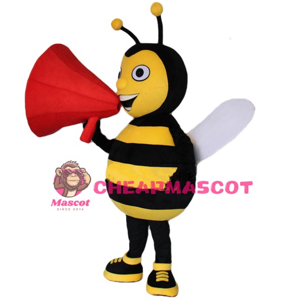 Excited Shouting Bee Mascot Costume