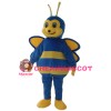 Polite Blue Bee Mascot Costume For Masquerade