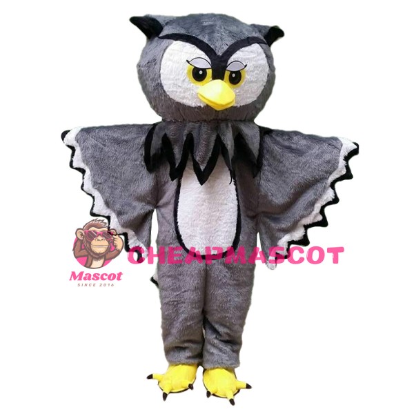 Fancy Grey Owl Mascot Costume