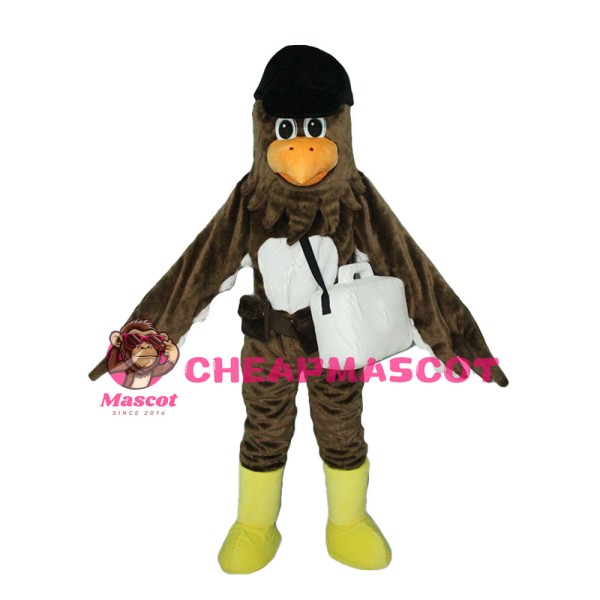 Plush Brown Bird With Shoes And Bag Mascot Costume