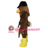 Plush Brown Bird With Shoes And Bag Mascot Costume