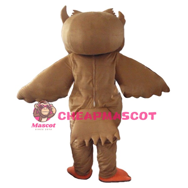 Cartoon Big Eyes Brown Owl Mascot Costume