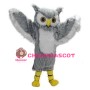 Long Fur Grey & White Owl Mascot Costume
