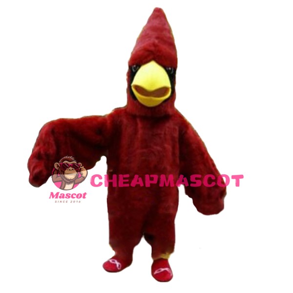 Long Wool Pointed Red Bird Mascot Costume