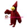 Long Wool Pointed Red Bird Mascot Costume