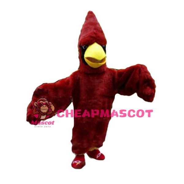 Long Wool Pointed Red Bird Mascot Costume