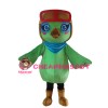 New Arrival Cartoon Green Bird With Berets Mascot Costume