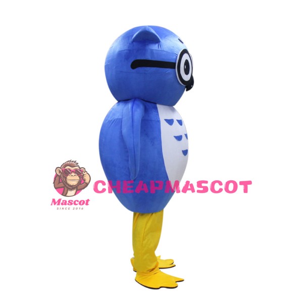 Cartoon Blue Owl Mascot Costume
